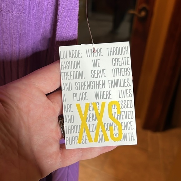 LuLaRoe Carly Purple Ribbed Hi Low Dress Size XXS - Picture 5 of 6